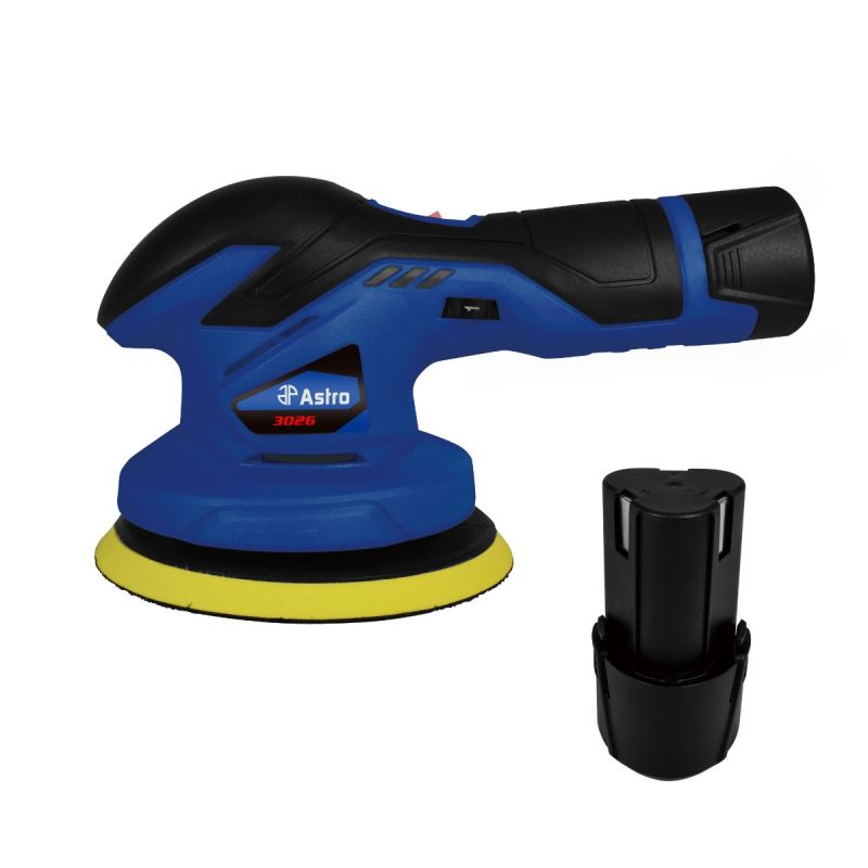 12V Cordless Variable Speed Palm Polisher with 2 Batteries